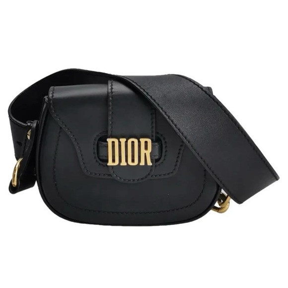 Authentic Christian Dior Calfskin D Fence Leather Cross Body Bag - Picture 1 of 9